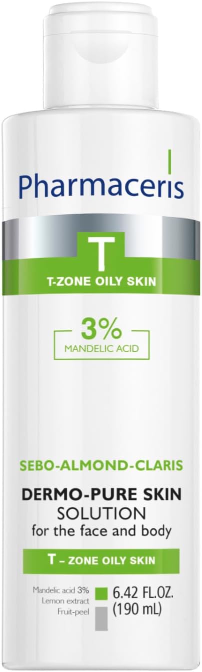 Face & Body Breakout Solution - 3% Mandelic Acid Helps Clarify Blemish & Acne Prone Skin, Face, Back & Chest Pimples Exfoliating & Clearing Treatment, SEBO-ALMOND-CLARIS, 6.42 fl oz