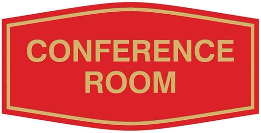 Fancy Conference Room Sign (Red/Gold) - Medium