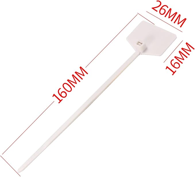 6 in Marker Nylon Cable Ties, Plastic Water Proof Tags, Self-Locking Written-on Cable Marker, Security Seals Label for Cabling, Wire Marking Label, Shipping Hanging Tags - White/ 100pcs