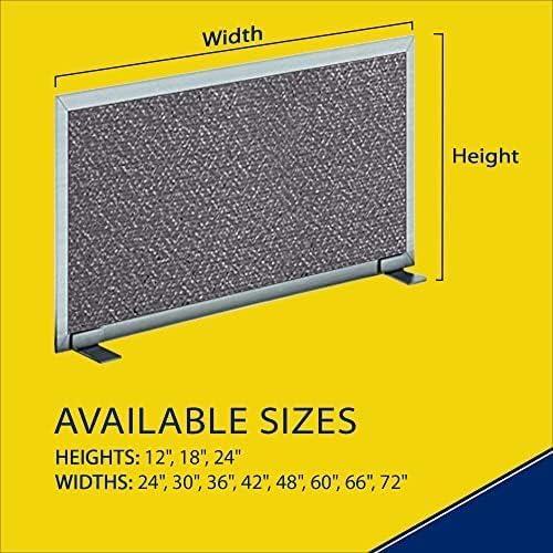 OBEX Acoustical Free Standing Privacy Screen, Cubicle Accessories Desk Privacy Panel, Desk Dividers for Office, Office Furniture Partitions Portable Sound Proof Dividers, 12" x 36", Graphite
