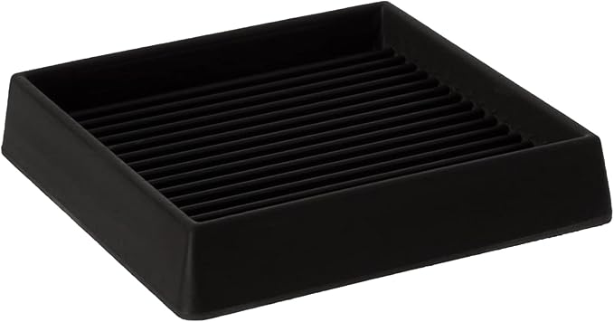 VOCOMO 5X5 Rubber Caster Cups, Non Slip Furniture Pads, Anti-Slip Gripper, Anti Skid Furniture Feet, Anti Slide Floor Protector for Bed Couch Stoppers - 8 Pack Black