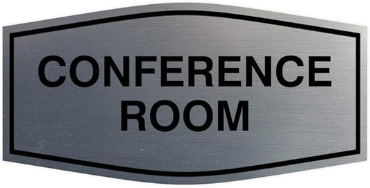 Fancy Conference Room Sign (Brushed Silver) - Large