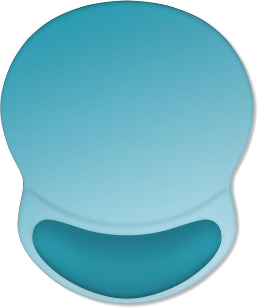 ITNRSIIET Ergonomic Mouse Pad with Comfort Gel Wrist Rest, Non-Slip PU Base, Smooth Textured Surface, Reduces Hand Fatigue & Wrist Pain, 8.7 x 7.2 Inch for Office Gaming Home, Ombre Blue Gradient