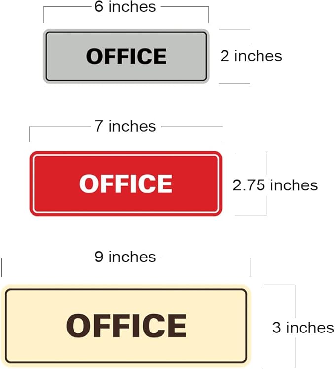 Signs ByLITA Standard Office Sign - Professional Business Signage - Easy to Install (Light Grey/Burgundy) - Small 2 Pack