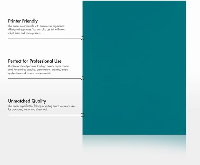 LUXPaper 8.5" x 11" Paper | Letter Size | Teal | 80lb. Text | 500 Qty