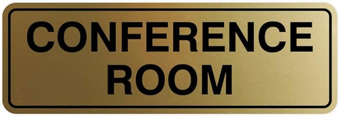 Standard Conference Room Sign - Brushed Gold - Small 1 Pack
