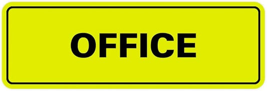 Signs ByLITA Standard Office Sign - Professional Business Signage - Easy to Install (Yellow/Black) - Large 1 Pack