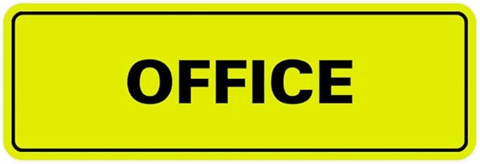 Signs ByLITA Standard Office Sign - Professional Business Signage - Easy to Install (Yellow/Black) - Small 1 Pack