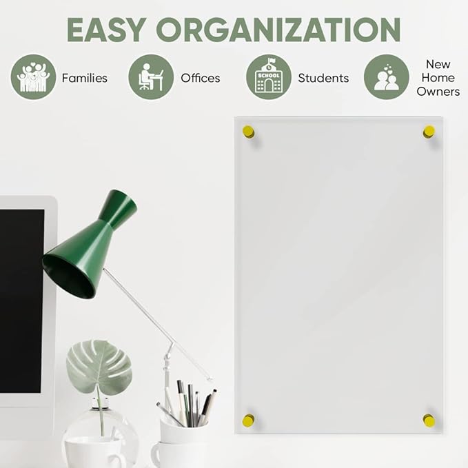 Ships Next Day, Made in USA - Acrylic Dry Erase Board | Non-Magnetic Dry Erase Board | Hanging Frameless White Board | Acrylic for Office, School and Home Walls | for Kids & Adults (Clear - 36x48)
