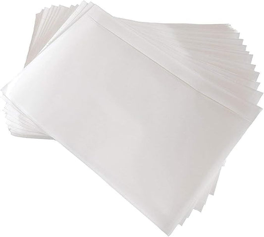 BEUYI Clear 9.5'' x 6.7'' Adhesive Shipping Label Pouches/Sleeves, Plastic Packing Slip Envelope Protector Holder, Easily Fits Half of Letter-Size Paper (60 Pack)