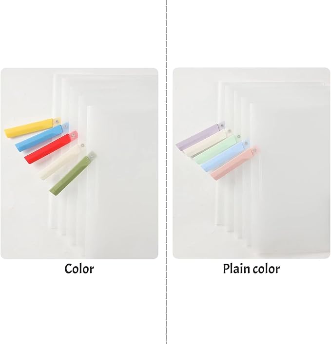 INDKOPVA Plastic Report Covers, 10Pcs File Folders Letter A4 Sheet Size, Clear Front Report Covers for Documents Presentation Resume Office School Home Organizer Binder (Plain Color, 10PCS）