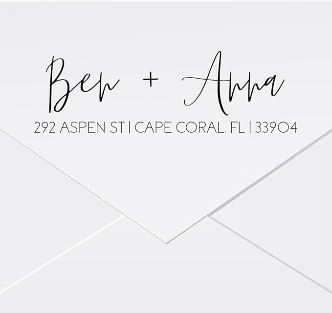 Self Inking Modern Address Stamps | Custom Return Address Stamper (Modern Brush Script, Xtra Large)
