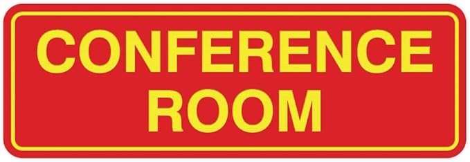 Standard Conference Room Sign - Red/Yellow - Medium 10 Pack
