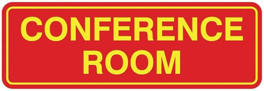 Standard Conference Room Sign - Red/Yellow - Medium 10 Pack