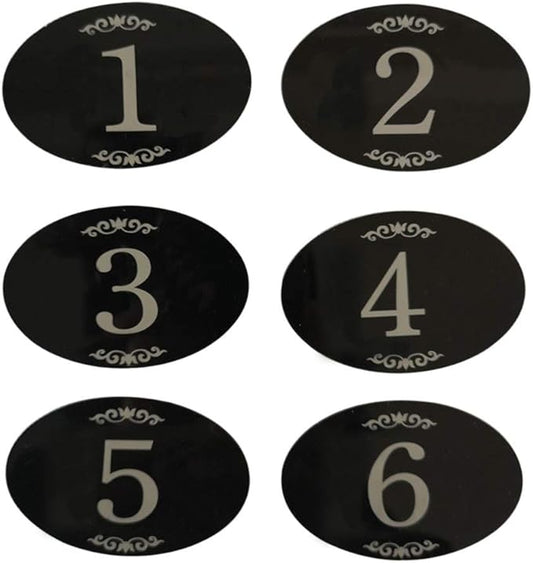 StayMax Locker Number Signs Door Sign with Self-Adhesive Tape Number Black (1-25)