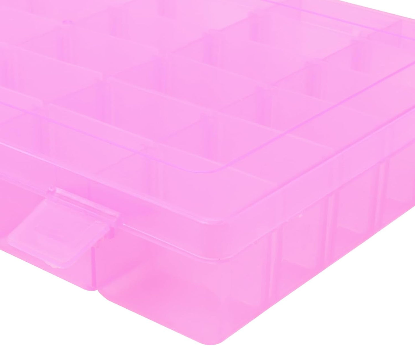 KINJOEK 8 PCS 36 Grids Bead Organizer Storage Containers with Adjustable Divider Small Tackle Box Clear Plastic Jewelry Earring Diamond Parts for Craft Art DIY Nail Sewing Thread Accessories