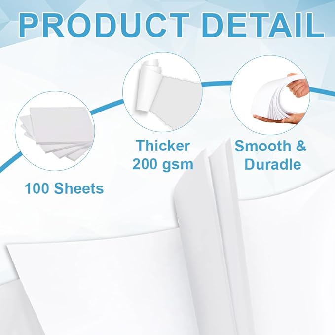 Cardstock Paper - Plain Heavy White Stock, Cover Stock Paper, 75lb(200 gsm) Cover Stock Paper, 11" x 17", 100 Sheets, Cardstock Paper for Printer, Resume, Scrapbooks, Art, Crafts, Business Cards