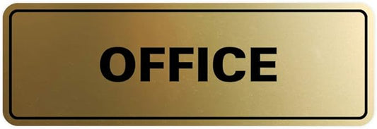 Signs ByLITA Standard Office Sign - Professional Business Signage - Easy to Install (Brushed Gold) - Medium 1 Pack