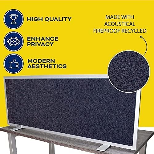 OBEX Acoustical Free Standing Privacy Screen, Cubicle Accessories Desk Privacy Panel, Desk Dividers for Office, Office Furniture Partitions Portable Sound Proof Dividers, 24" x 48", Slate
