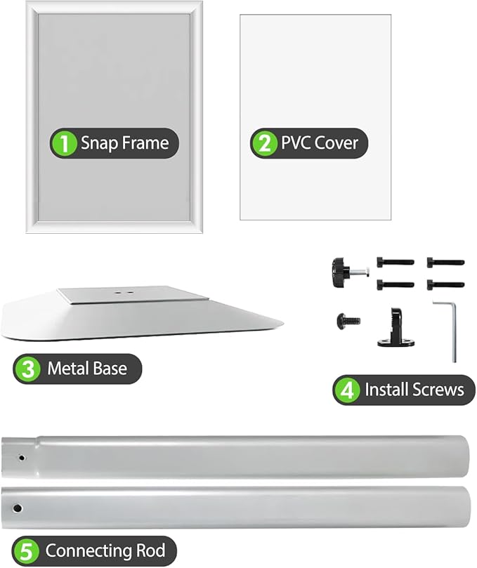 INNOVSIGN 3Packs Heavy Duty Adjustable Pedestal Poster Sign Stand, 8.5x11 Aluminum Open Floor Standing Sign Holder for Vertical and Horizontal View Display (8.5x11,Silver)