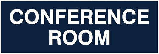 Signs ByLITA Basic Conference Room Sign (Navy Blue/White) - Small
