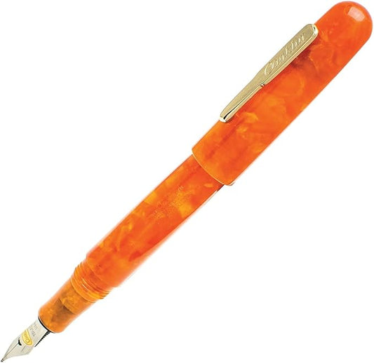 Conklin All American Fountain Pen in Sunburst Orange – Stub Nib, Vibrant Design & Artistic Craftsmanship – Ideal Gift for Calligraphers & Pen Collectors