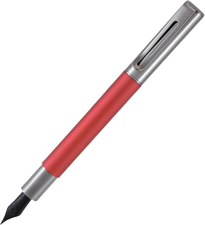 Monteverde USA Ritma Fountain Pen in Red – Omniflex Nib, Flexible JoWo Stainless Steel, Refillable Ink Cartridge/Converter – Ideal for Calligraphy & Artistic Expression