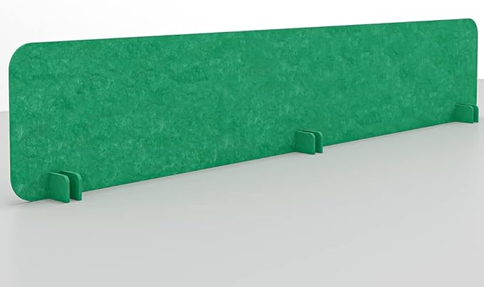 Escape 12" Freestanding Desk Divider | Eco-Friendly Acoustic Privacy Screen | Noise Reducing Desk Partition | 71" Wide | Black