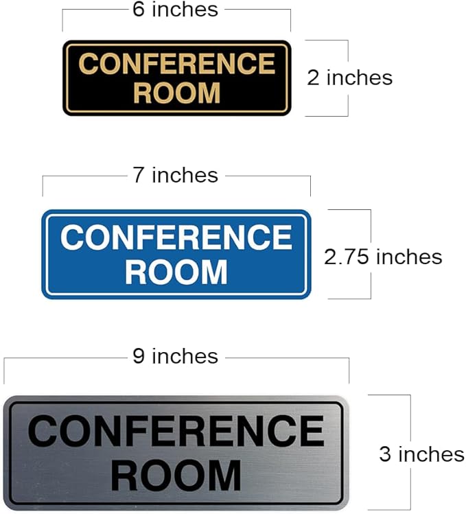 Standard Conference Room Sign - White - Large 1 Pack