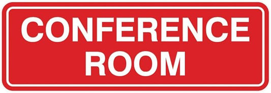 Standard Conference Room Sign -Red - Medium 10 Pack