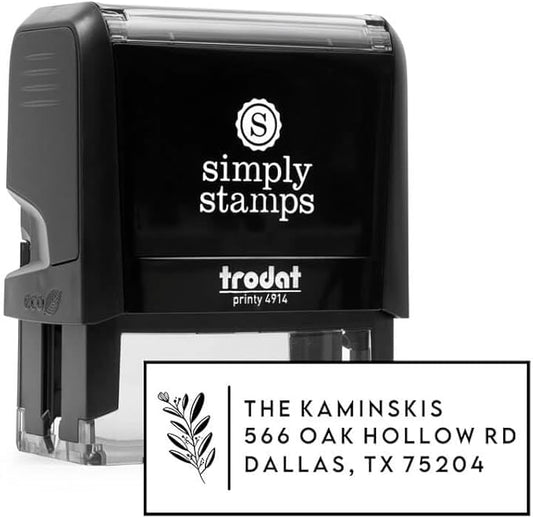Custom Floral Address Stamp | Choose from 12 Designs | Multiple Ink Color Options | Envelope Return Address Stamp for Couple or Family (Design 2, Extra Large)
