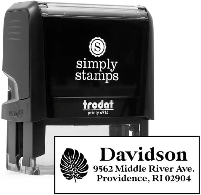 Custom Floral Address Stamp | Choose from 12 Designs | Multiple Ink Color Options | Envelope Return Address Stamp for Couple or Family (Design 7, Large)