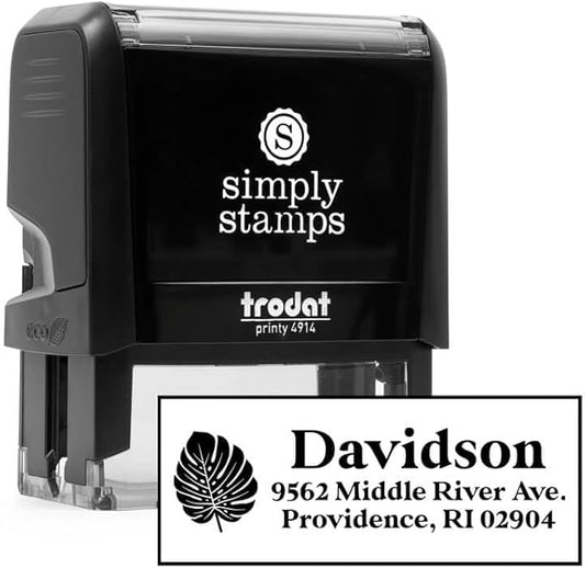 Custom Floral Address Stamp | Choose from 12 Designs | Multiple Ink Color Options | Envelope Return Address Stamp for Couple or Family (Design 7, Medium)