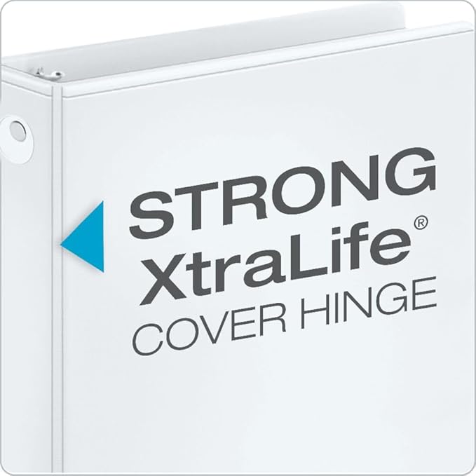 Cardinal Economy 3 Ring Binder, 1 Inch, Presentation View, White, Holds 225 Sheets, Nonstick, PVC Free, 4 Pack of Binders (79510)