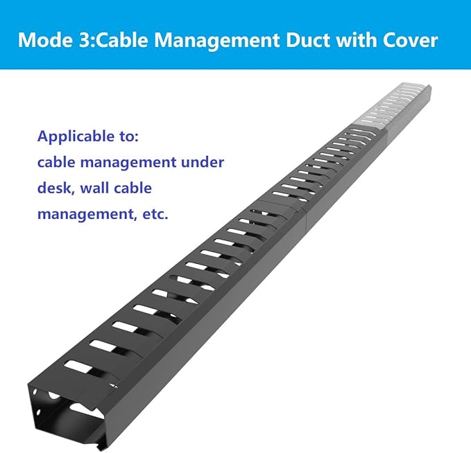 Jingchengmei 2 Pack of All Metal 1U Cable Management Horizontal Rack Mount Cable Manager with 12 Big Finger Slots for 19-inch Server Rack or Cabinet