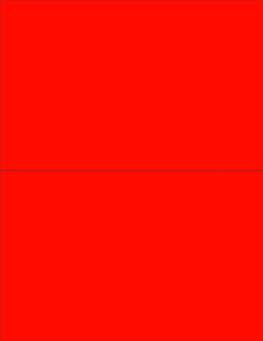 NextDayLabels - 8-1/2 x 11 Neon Color High Light Fluorescent Labels for Laser & Inkjet Printer (RED Fluorescent, 8-1/2" x 5-1/2" - 2 Per Page | 200 Labels)