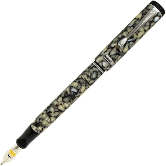 Conklin Duragraph Fountain Pen Cracked Ice - Fine Nib, Luxury Writing Instrument, Premium Resin Finish