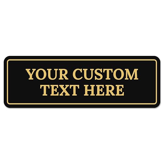 Custom Wall or Door Sign, Personalized Square Plaque Engraved Message for Bussiness, Property and Home Indoor/Outdoor, 2x6 Inches, Made in USA by Sigo Signs