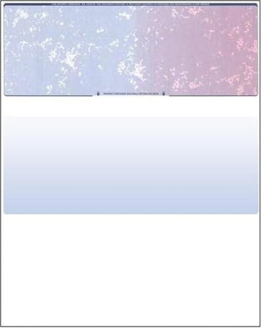 Business Voucher Check Stock - 2500 Sheets, Check on Top, Blue/Red Prismatic