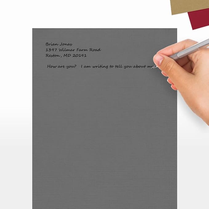 LUXPaper 8.5" x 11" Cardstock | Letter Size | Sterling Gray Linen | 100lb. Cover | 500 Qty