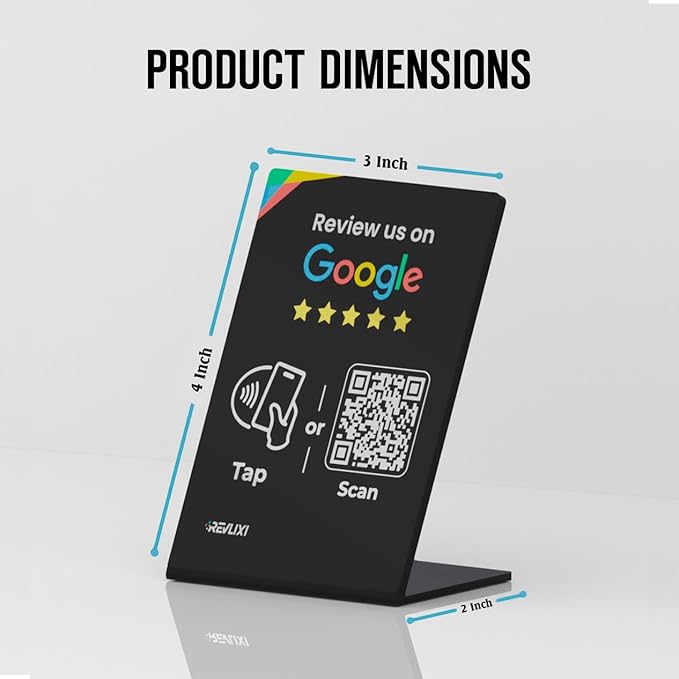 REVLIXI Google Review Stand (10 PCS)- Boost Reviews w/Reusable Google Review Tap Card Stand & QR Code Stand -No App, No Subscription-Android & iPhone Compatible -Boost Google Reviews for Online Growth