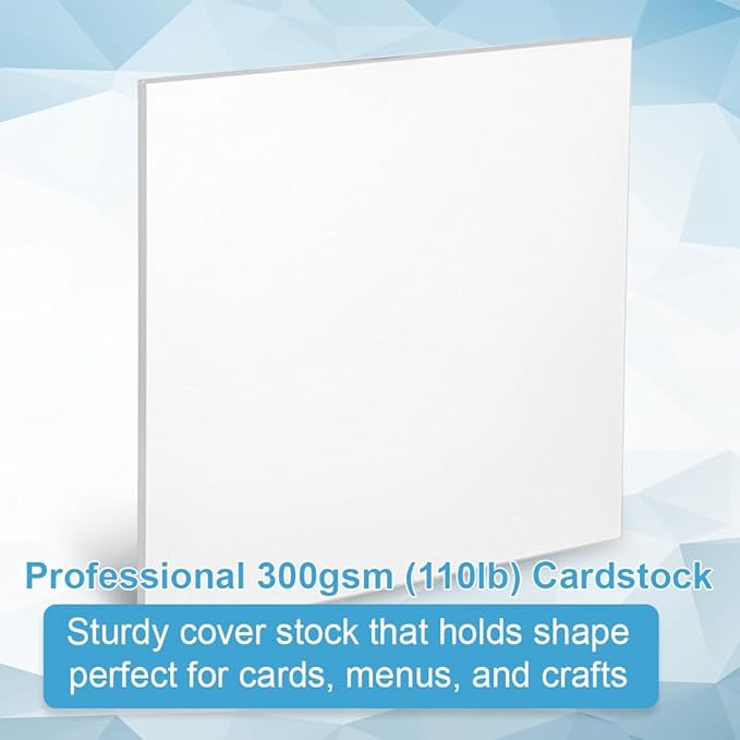 Cardstock Paper - Heavy White Stock, Cover Stock Paper, 110lb(300 gsm) Cover Stock Paper, 11" x 17", 100 Sheets, Card Stock for Poster, Menus, Greeting Cards, Tabloid, Architectural, Design Sketches