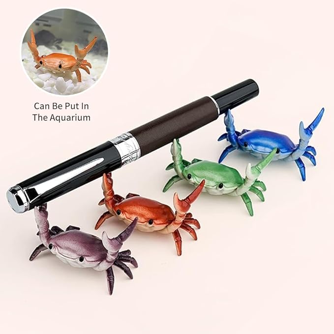 Crab Pen Holder for Desk, Cute Multifunctional Weightlifting Desk Crab Pencil Holder Organizer for Pens, Pencils & Makeup, Funny Desktop Decor Gift for Home Office School (4 pcs)