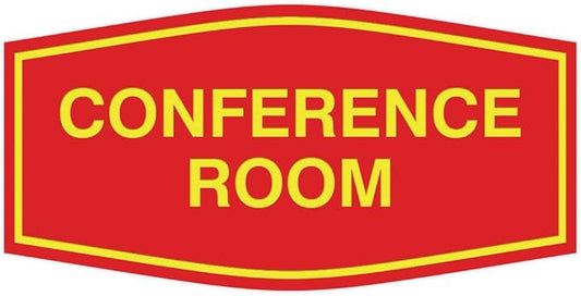 Fancy Conference Room Sign (Red/Yellow) - Medium