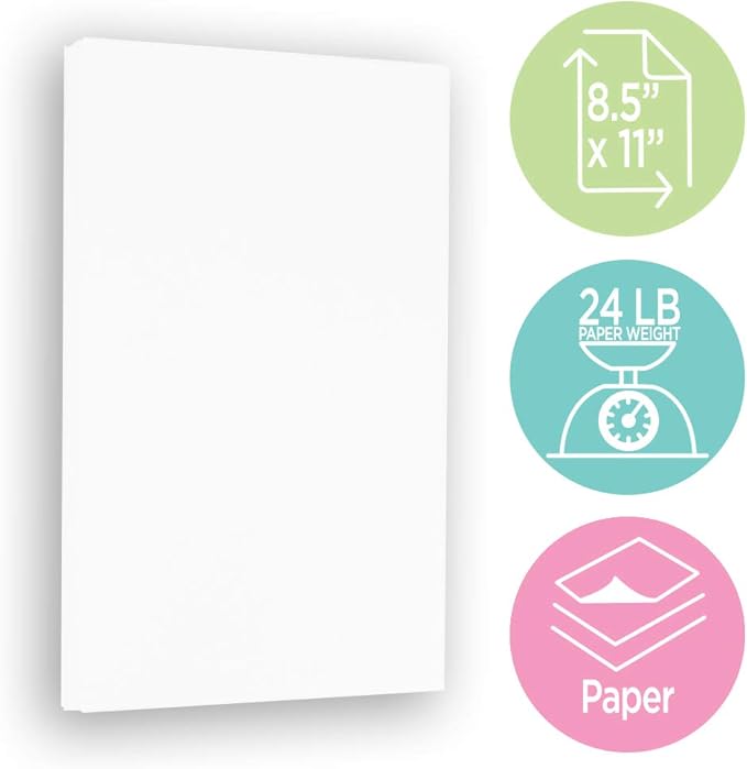 JAM PAPER Strathmore 24lb Paper - 90 gsm - 8.5 x 11 - Bright White Wove - 100 Sheets/pack