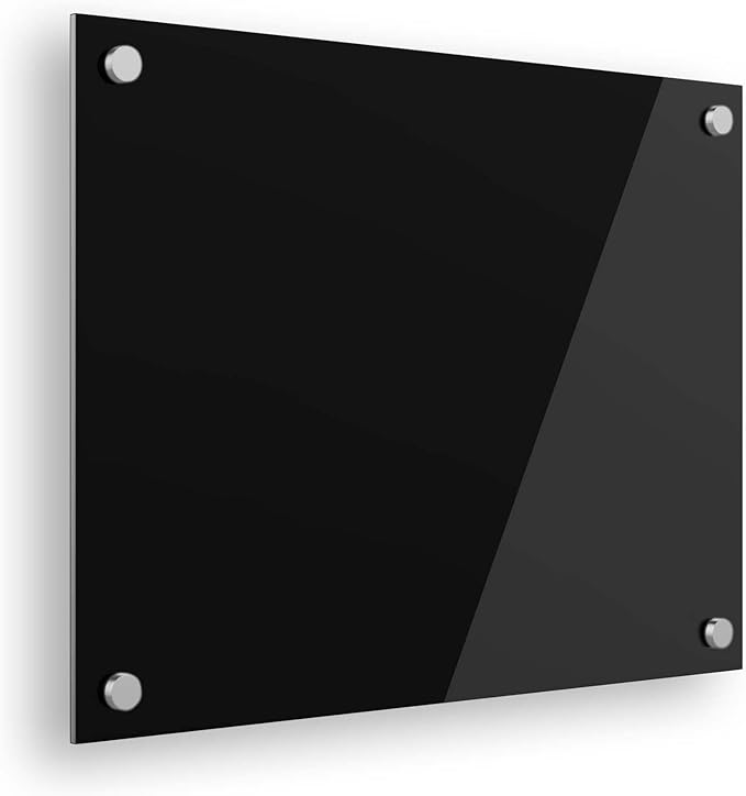 Ships Next Day, Made in USA - Acrylic Dry Erase Board | Non-Magnetic Dry Erase Board | Hanging Frameless White Board | Acrylic for Office, School and Home Walls | for Kids & Adults (Black - 11x14)