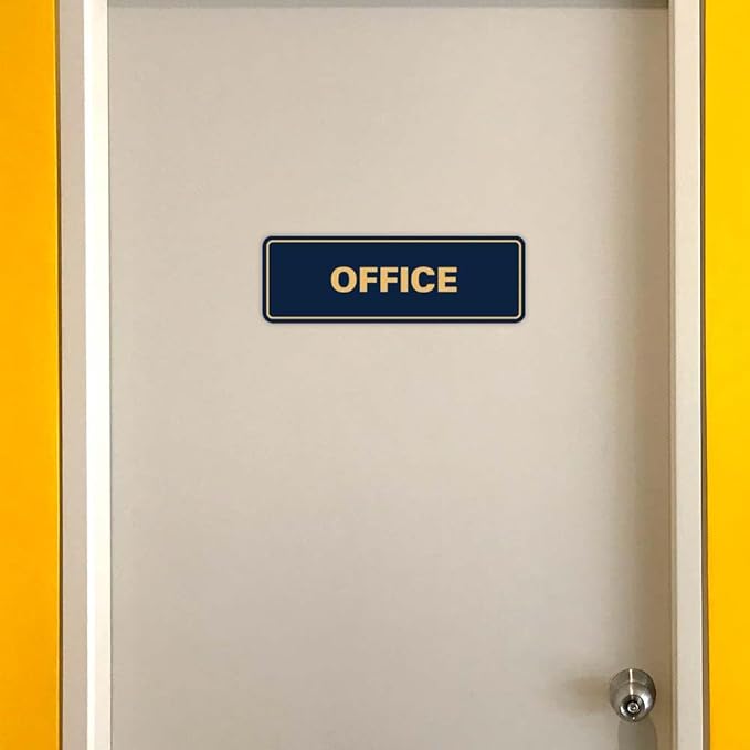 Signs ByLITA Standard Office Sign - Professional Business Signage - Easy to Install (White/Red) - Medium 1 Pack