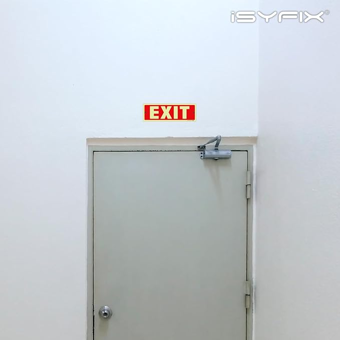 iSYFIX Exit Glow in the Dark Sign – 12 Pack 12x4 Inch – 40 mil Thick Polystyrene Plastic Sign, Laminated UV, Scratch & Fade Resistance, Waterproof, Indoor & Outdoor