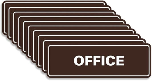Signs ByLITA Standard Office Sign - Professional Business Signage - Easy to Install (Dark Brown) - Medium 10 Pack