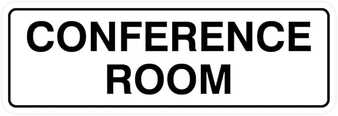 Standard Conference Room Sign - White - Small 5 Pack
